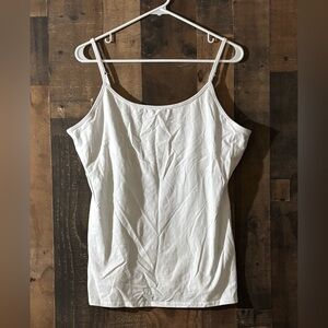Women’s Sz XL Chelsie Classic White Cotton Camisole Tank Top